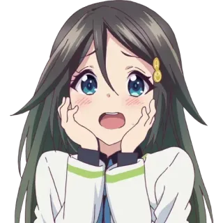 😱 애니메이션, 여자, 귀여운, 당황, 카와이 telegram sticker