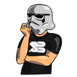 🤔 stormtrooper, star wars, hoạt hình, mũ bảo hiểm, thuốc lá, hút thuốc telegram sticker