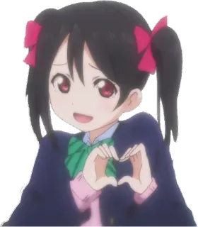 ☺️ Nico Yazawa Love Live! อนิเมะ, Love Live, นิโกะ ยาซาวะ, น่ารัก, หัวใจ, ไอดอล telegram sticker