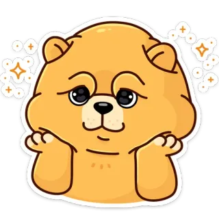 😏 urso, fofo, animal, brilhos, feliz, desenho animado telegram sticker