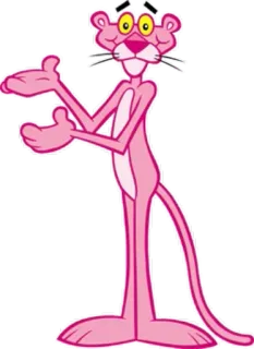 💋 Pink Panther Cartone animato, Rosa, Pantera, Divertente, Retro telegram sticker