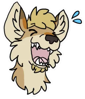 😆 furry, laughing, dog, cartoon, emoji telegram sticker