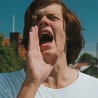 🔗 крик, вопль, человек, мужчина, общение telegram sticker