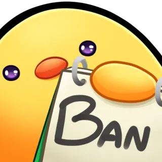 🐤 Ban Banear, Bloquear, Prohibir, Impedir, Rechazar, Cancelar, Excluir whatsapp sticker
