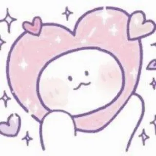 💗 imut, hati, berkilau, kawaii, karakter, kartun telegram sticker