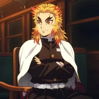 🔥 Kyojuro Rengoku Demon Slayer Аниме, Клинок, рассекающий демонов, Ренгоку, Кёджуро Ренгоку, Огонь telegram sticker