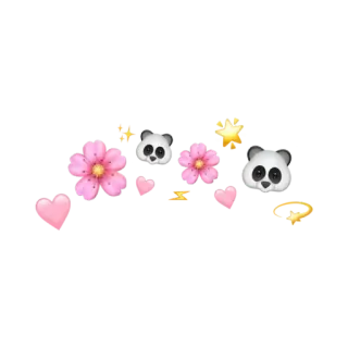 🐼 熊猫, 花, 爱心, 卡哇伊, 可爱, 表情符号 telegram sticker