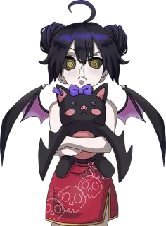 👿 Anime, Murciélago, Personaje, Cráneo, Gótico, Vestido telegram sticker