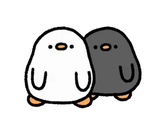 🐣 penguin, lucu, kartun, binatang, burung, kawaii telegram sticker