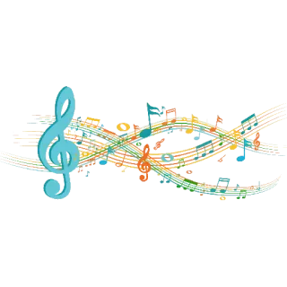 🎵 música, clave, notas, melodia, colorido telegram sticker