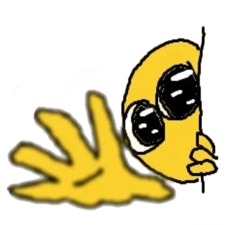 😍 cartoon, yellow, sad, blob, crying, digital art telegram sticker