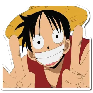 😃 Monkey D. Luffy One Piece anime, manga, straw hat, one piece, luffy, cartoon, character whatsapp sticker