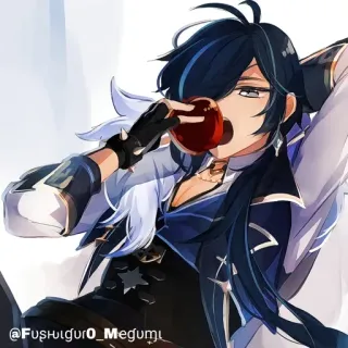 🔲 Kaeya Genshin Impact @FusHlgUr0_Megumi アニメ, ビデオゲーム, 原神, ガイア telegram sticker