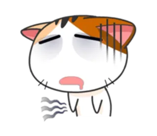 🤤 猫, 病気, 病気, 疲れた, 漫画, 動物 telegram sticker