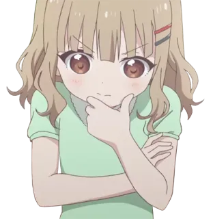 🤔 Anime, Chica, Pensando, Serio, Lindo, Niño telegram sticker