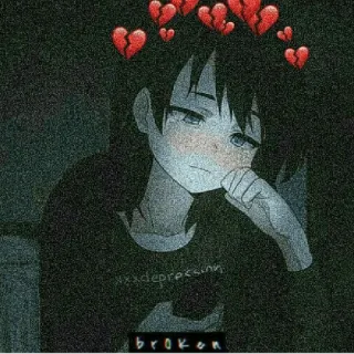 😀 xxxdepressing アニメ, 悲しい, 失恋, ハート, 落ち込み telegram sticker