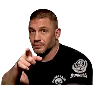 🫵 Scramble Tom Hardy, Mischia, indicare, uomo, attore telegram sticker