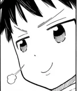 😢 动漫, 漫画, 肖像, 男孩, 脸, 坏笑, 插图 telegram sticker