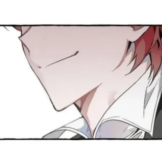 🌑 anime, manga, red hair, smile, face, character telegram sticker