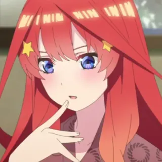 ☕️ Yotsuba Nakano The Quintessential Quintuplets anime, garota, cabelo ruivo, estrela, fofa telegram sticker
