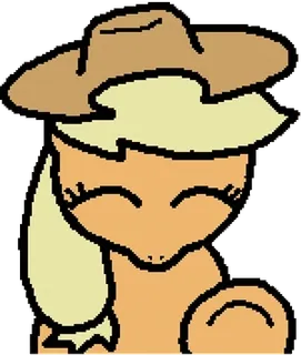 🤭 Applejack My Little Pony Pony, Cartone animato, Animale, Cappello, Personaggio, Carino telegram sticker