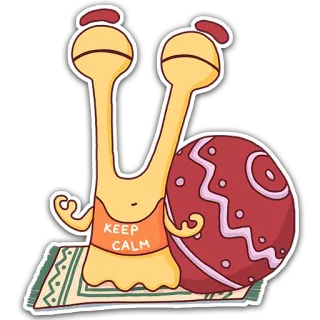 😌 KEEP CALM mantenha a calma, caracol, fofo, calma, meditação, desenho animado telegram sticker