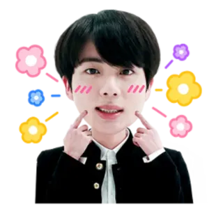 😊 uomo, fiore, sorriso, ritratto, guancia telegram sticker