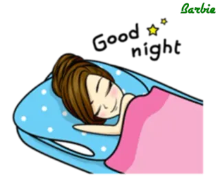 😴 Barbie спящий, девочка, мультфильм, сон, мечтает, ночь telegram sticker