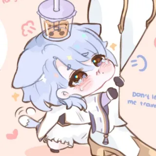 🍥 Don't let me travel anime, cartoon, kawaii, chibi, cute, bubble tea telegram sticker