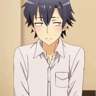 🫓 Hachiman Hikigaya My Teen Romantic Comedy SNAFU อนิเมะ, เด็กผู้ชาย, ตัวละคร, ฮาจิมัง, ฮิกิกายะ, วัยรุ่น, ตลก whatsapp sticker