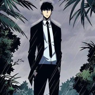 💠 Sung Jin-woo Solo Leveling Manhwa, Anime, Karakter, Sung Jinwoo, Solo Leveling, Hujan, Setelan whatsapp sticker