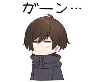 😐 ガーン… anime, manga, sad, disappointed telegram sticker