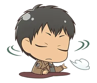 ☺️ Attack on Titan Anime, Chibi, Exaustão, Entediado, Desenho animado telegram sticker
