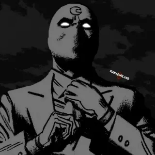 🌙 Moon Knight มาร์เวล, ซูเปอร์ฮีโร่, หนังสือการ์ตูน, มูนไนท์, ศาลเตี้ย whatsapp sticker