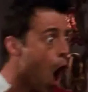 😱 Joey Tribbiani Friends Friends, Joey Tribbiani, shocked, reaction, television telegram sticker