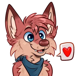 ❤️ Furry, Dessin animé, Animal, Cœur, Amour, Mignon telegram sticker