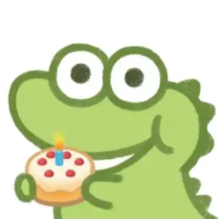 🎂 cute, dinosaur, cake, birthday, cartoon telegram sticker