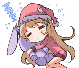 😴 ZZZ tidur, anime, chibi, kelinci, piyama, kawaii telegram sticker