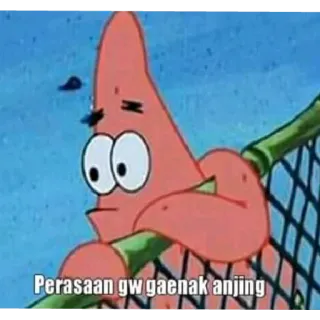 😤 Patrick Star Spongebob Squarepants Perasaan gw gaenak anjing Мультфильм, Мем, Патрик, Спанч Боб, Грустный telegram sticker