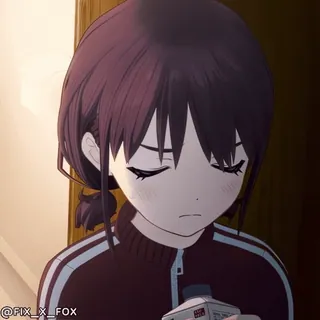 ๐ Momoko Koigakubo Girls Band Cry Momoko Koigakubo, Girls Band Cry, anime girl, tracksuit, annoyed, disappointed, brown hair, reaction whatsapp sticker