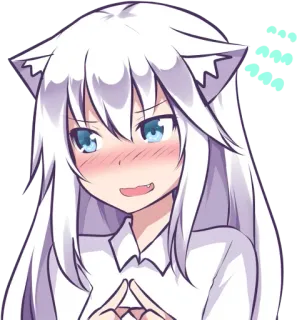 😅 anime, catgirl, cute, mischievous, smug, kawaii telegram sticker