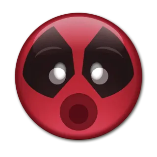 😯 Deadpool superhero, marvel, emoji, red telegram sticker
