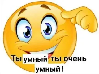 🤔 Ты умный ты очень умный! emoji, inteligente, inteligência, russo, elogio whatsapp sticker