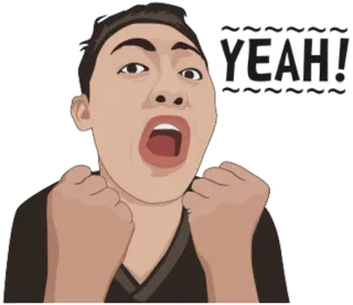 👊 YEAH! hào hứng, ăn mừng, tích cực, biểu cảm, cảm thán telegram sticker