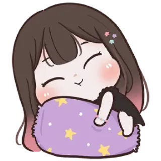 🌈 Kreskówka, Dziewczyna, Śpiąca, Koc, Słodkie, Kawaii telegram sticker