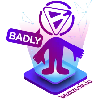 👎 BADLY źle, fioletowy, różowy, awatar, gradient telegram sticker