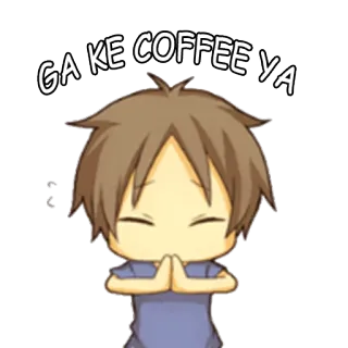 🙏 GA KE COFFEE YA anime, fofo, saudação, reverência, kawaii telegram sticker