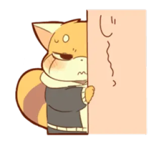 😒 じ〜っ สุนัขจิ้งจอก, อนิเมะ, น่ารัก, แอบมอง, ญี่ปุ่น telegram sticker