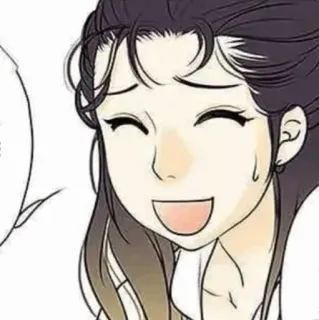 🍙 Dessin animé, Sourire, Portrait, Femme, Joyeux, Visage telegram sticker