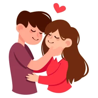 ❤️ amore, coppia, romantico, cartoni animati, cuore, relazione, affetto telegram sticker